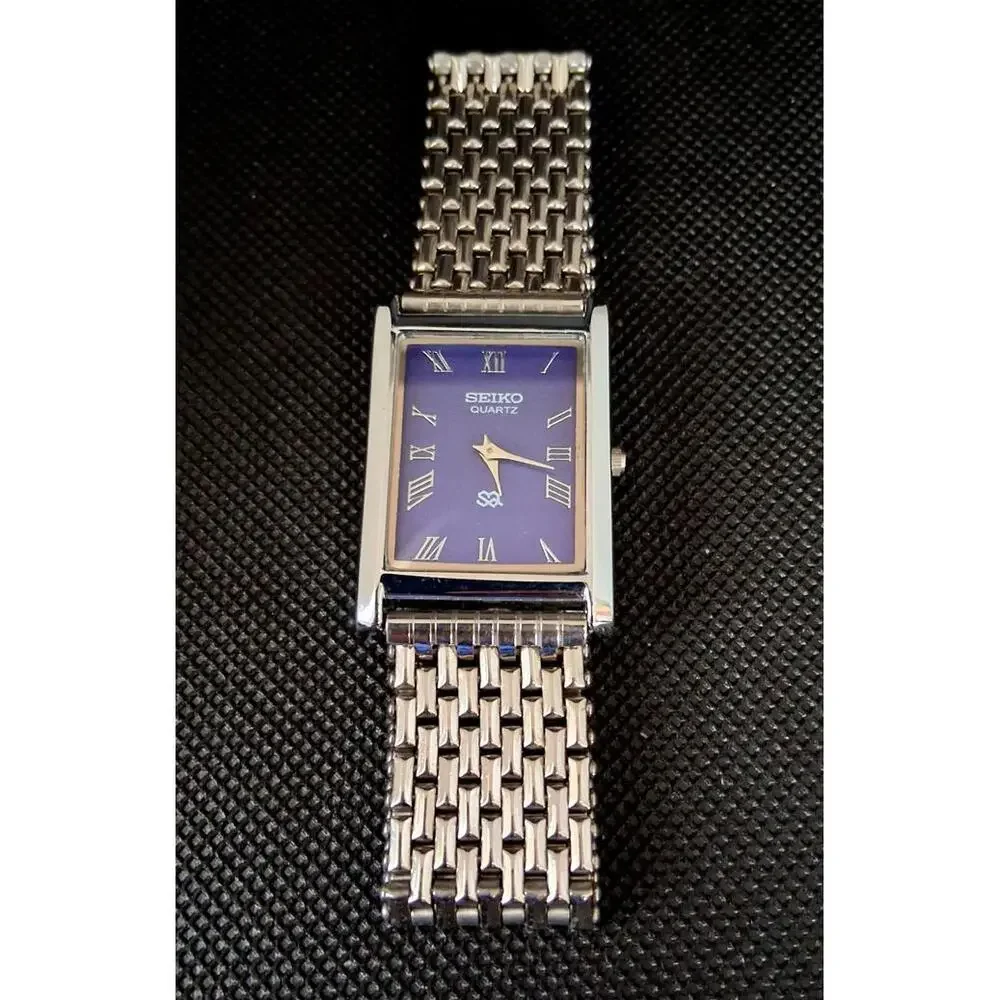 Men's Vintage Seiko Tank Stainless Steel Wrist Watch RARE
